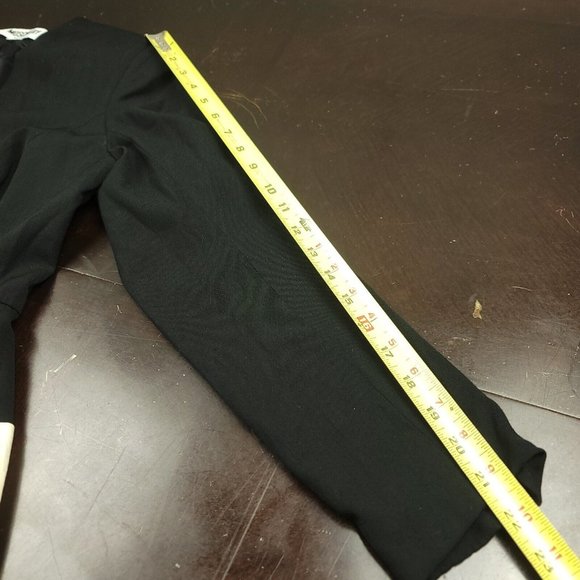 Moschery Wool Gold‎ Zip Front Peplum Jacket Vintage 1980s USA Blazer Black White - Picture 5 of 8